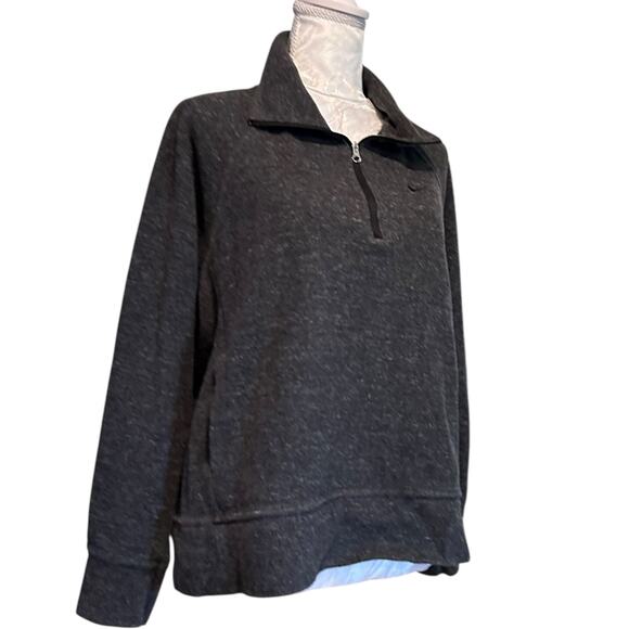 Nike Gray Knit Jacket Womens Sz Medium Quarter Zip Cotton Blend Sport Fitness - Picture 3 of 16